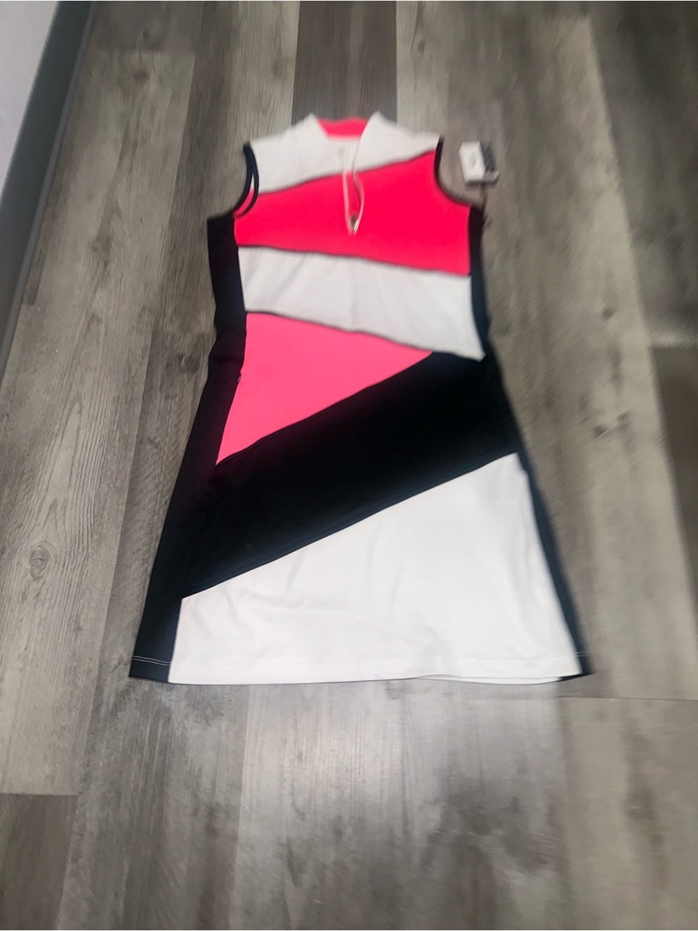 Tail Colorblock Midi Dress in Black, White & Pink - Picture 8 of 14